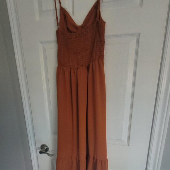 Maxi summer dress! Rusty brown smocked back - Picture 2 of 3
